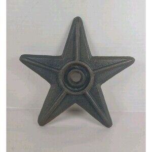 One Center Hole Star Cast Iron 7"wide candle holder primitive decor